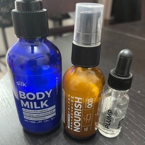 Pomifera bundle - Silk Body Milk, Nourish, Plump. All 3 just over half full.